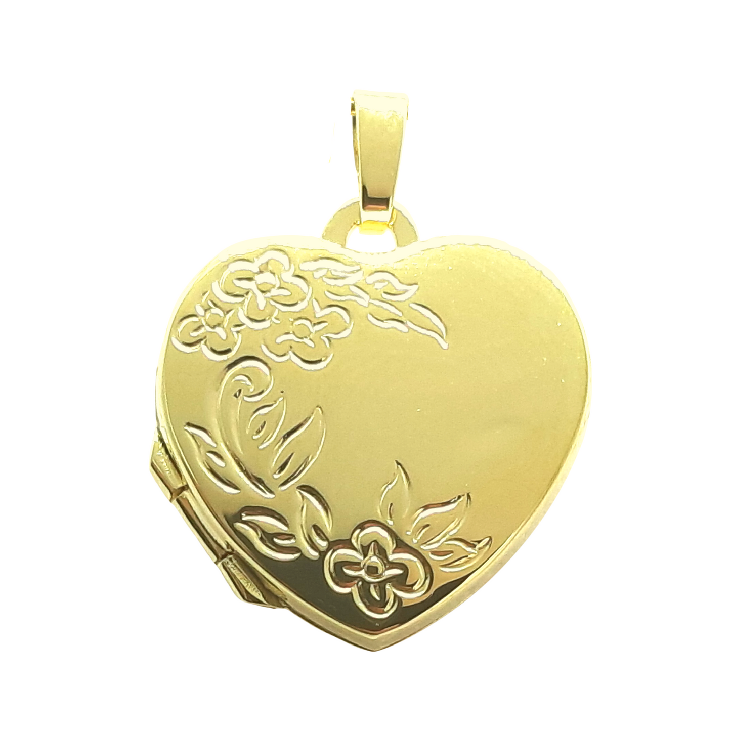 9ct 18mm Heart Floral