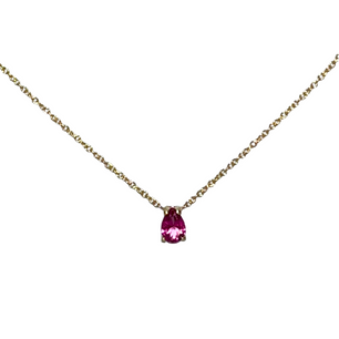 9ct Pink Pear Topaz necklace