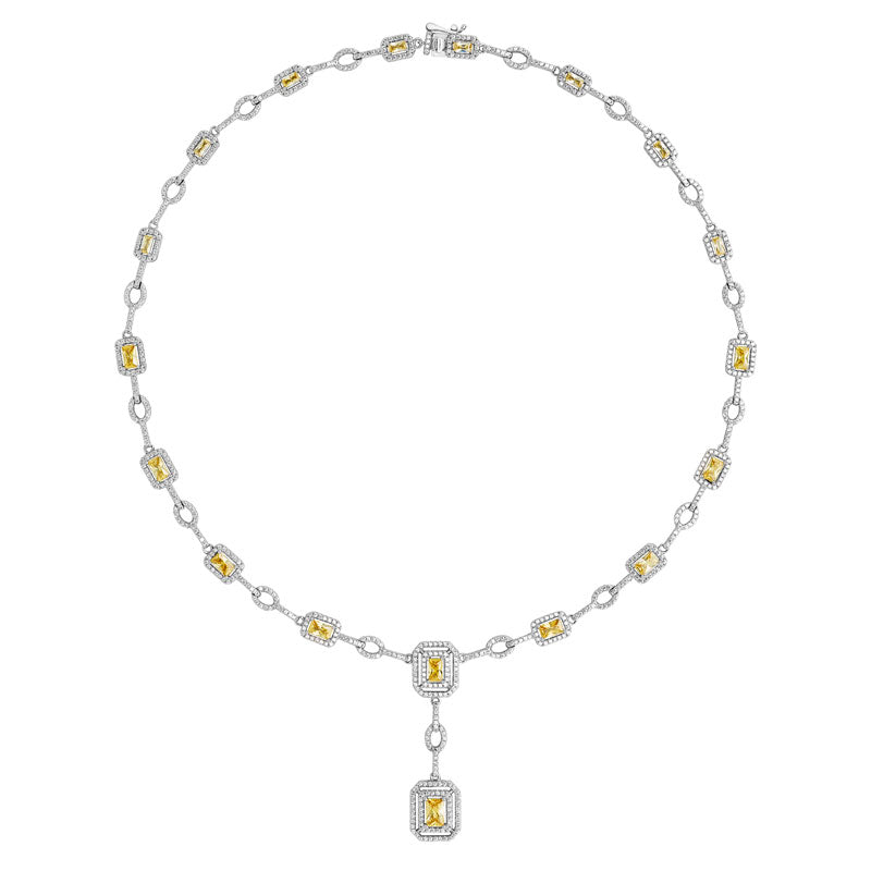 Yelllow CZ Drop Necklace