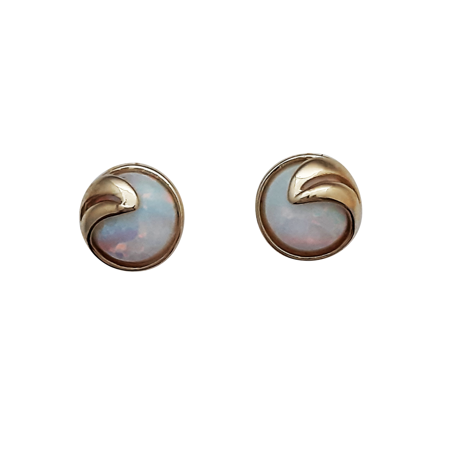 9ct Round Opal Studs
