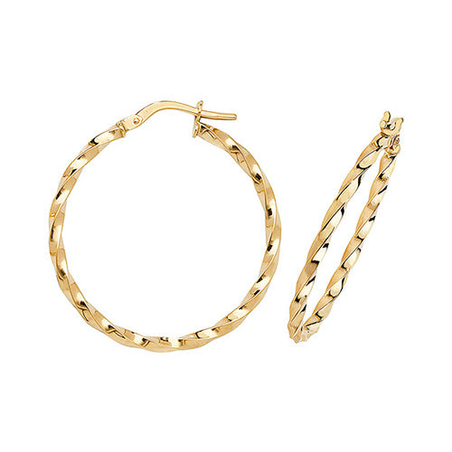 9ct 25mm Twist Hoop