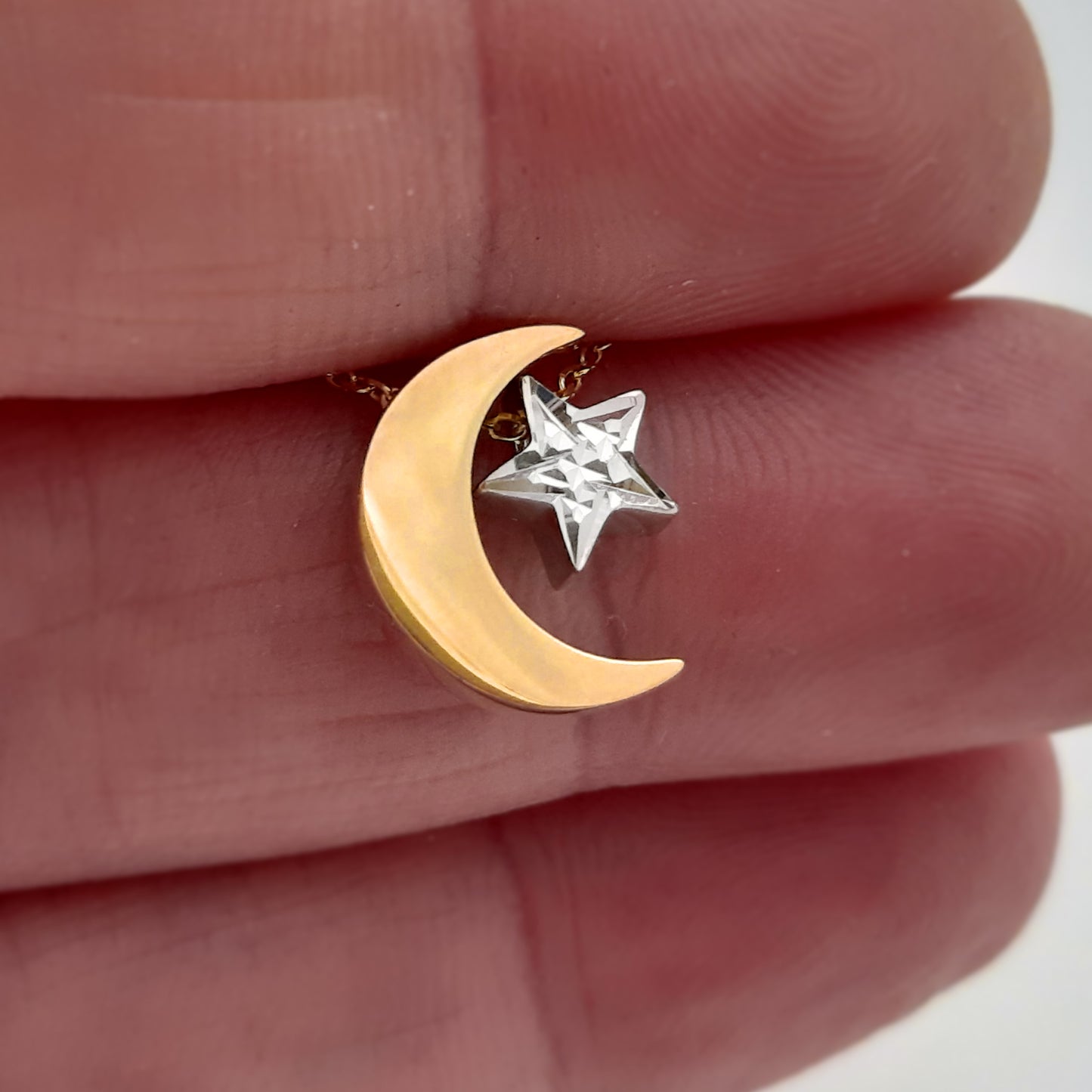9ct Moon and Star necklace