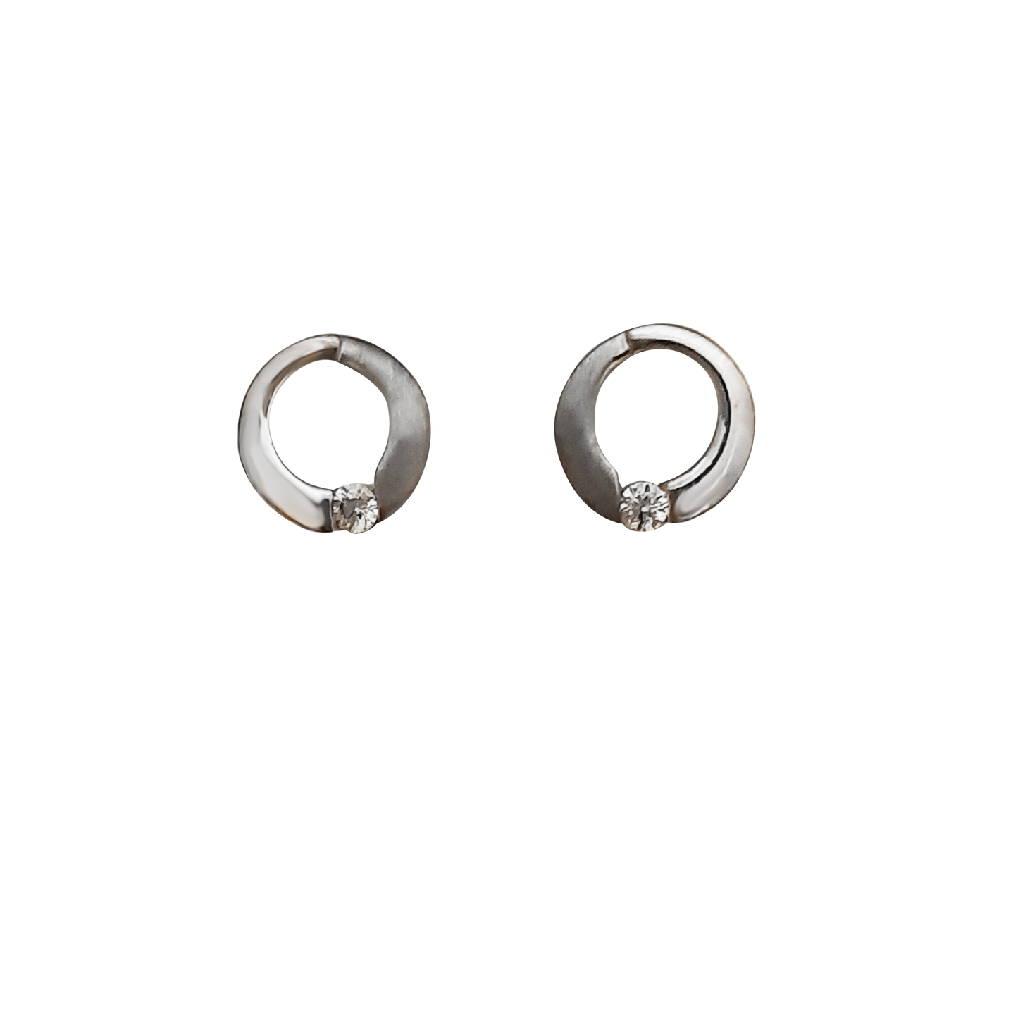 Satin/Polish Circle CZ