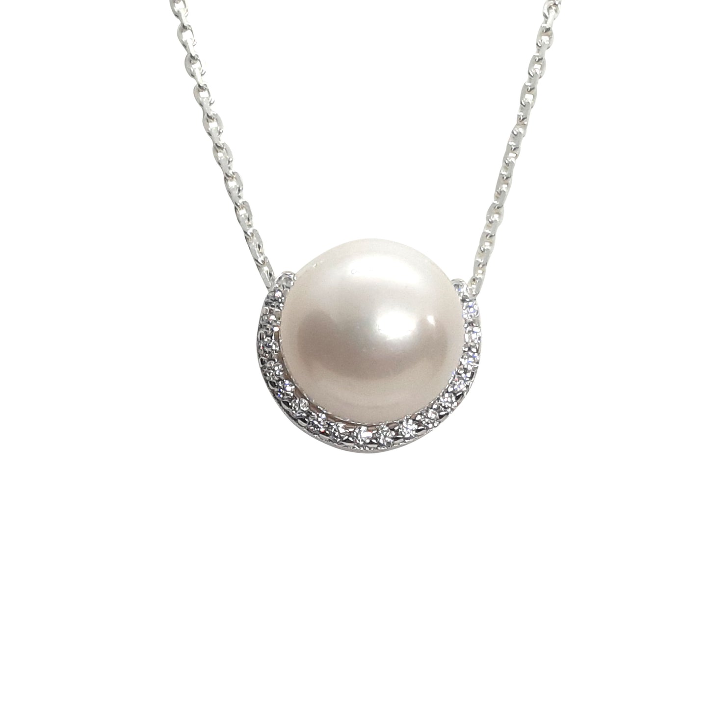 10mm Button Pearl In Cz Swing