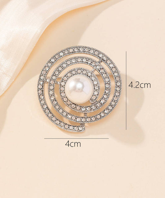 Spiral Pearl Brooch