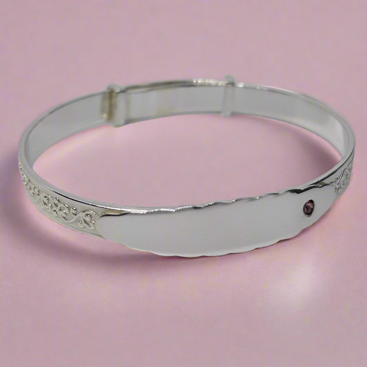 Baby Bangle Pink Cz