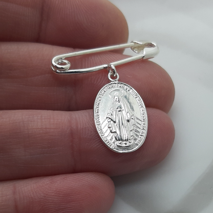 Miraculous Medal Baby Pin