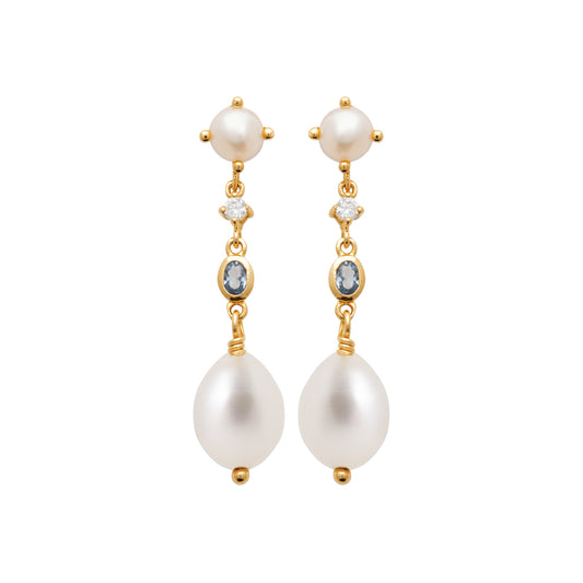 EARRINGS  CULTURED PEARLS CZ - 130410014