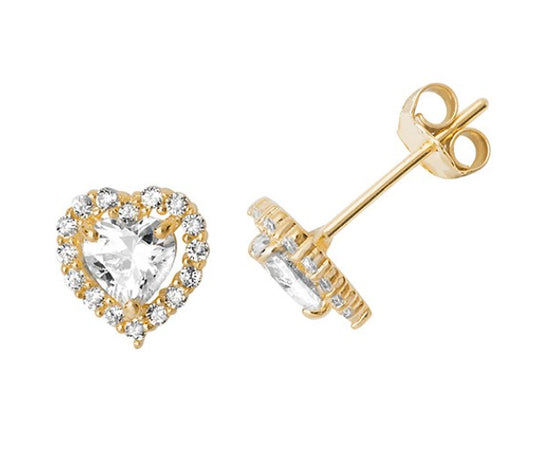 9ct Heart CZ Cluster