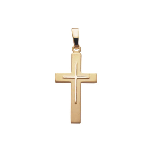 9ct 21mm Cross Satin/Polish