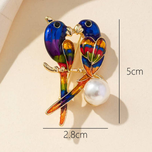 Parrots Brooch