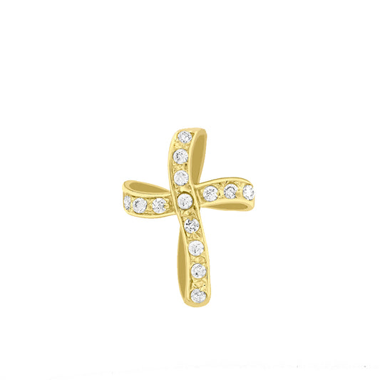9ct 17mm Cross CZs