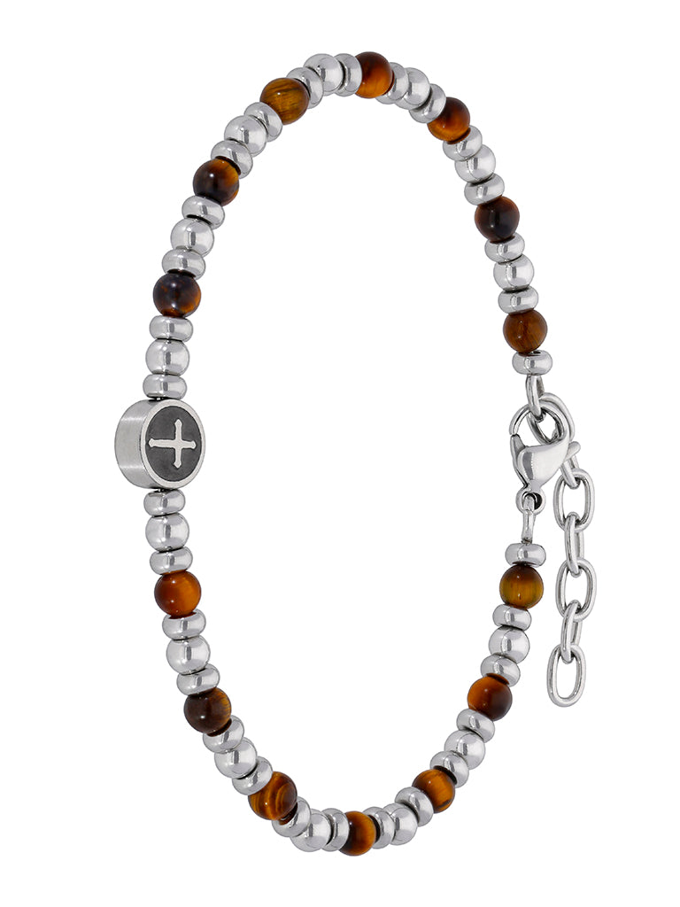 Cross TigerEye Bead