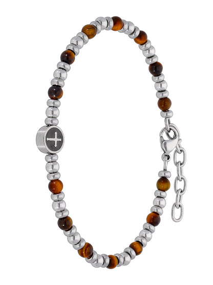Cross TigerEye Bead