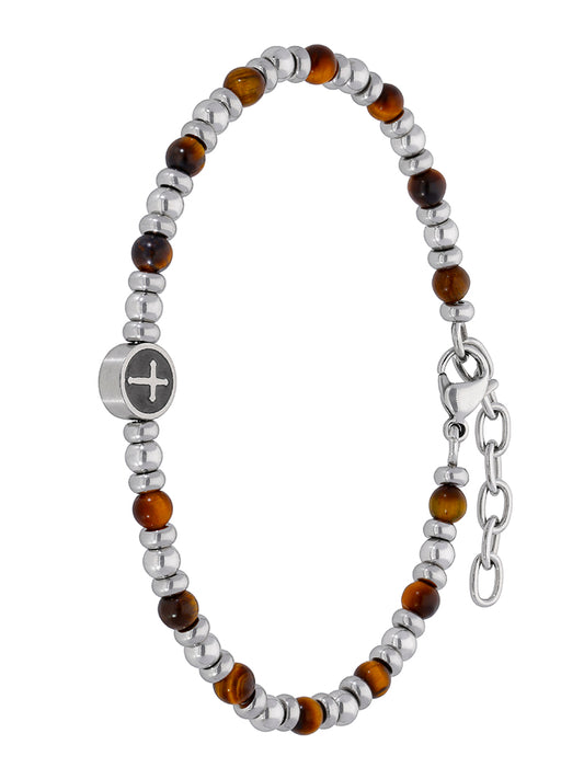 Cross TigerEye Bead