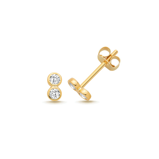9ct 2 CZ bubbles
