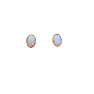 9ct Opal Millgrain Stud