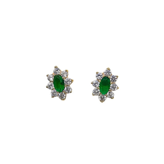 9ct Oval Cluster Green