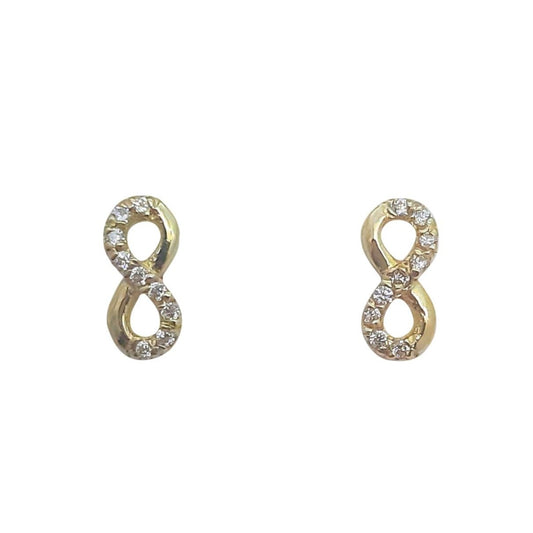9ct CZ infinity stud