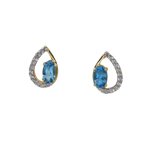 9ct Blue topaz cz