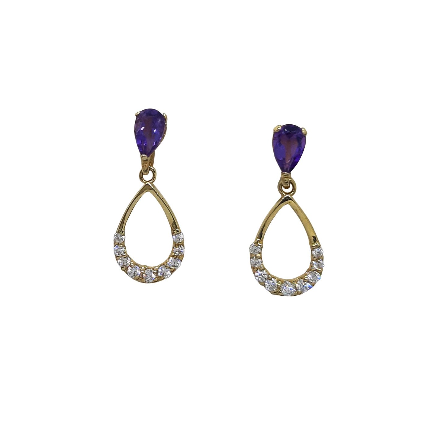 9ct Amethyst Drop CZ