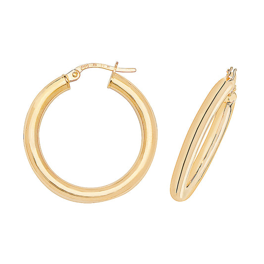 9ct 30mm Tube Hoop