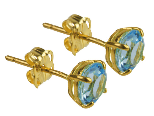 9ct 5mm Blue Topaz