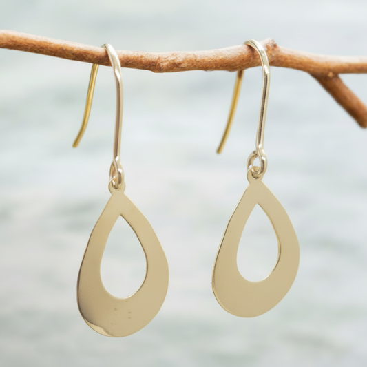 9ct Open Pear Drops