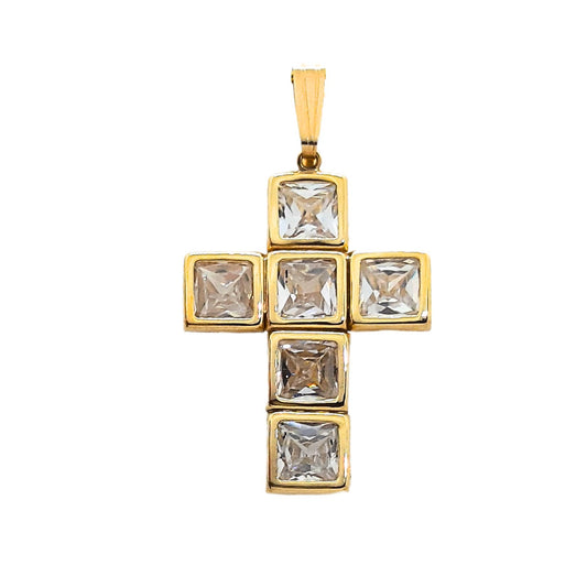 9ct 26mm Cross CZs