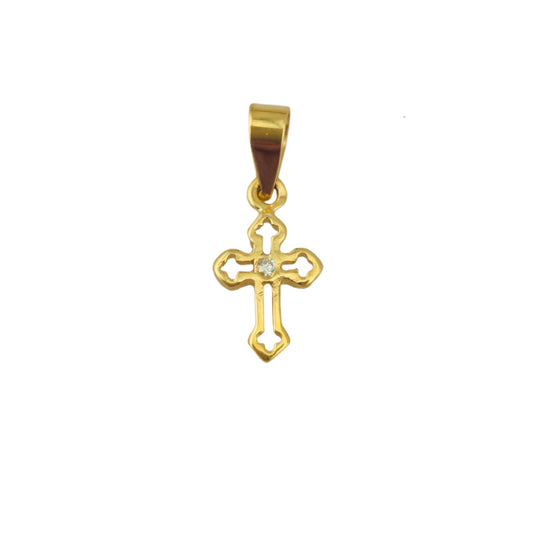9ct 9mm Cross CZ