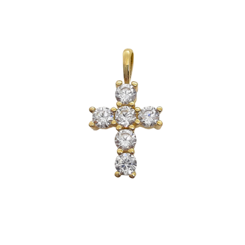 9ct 12mm Cross Czs