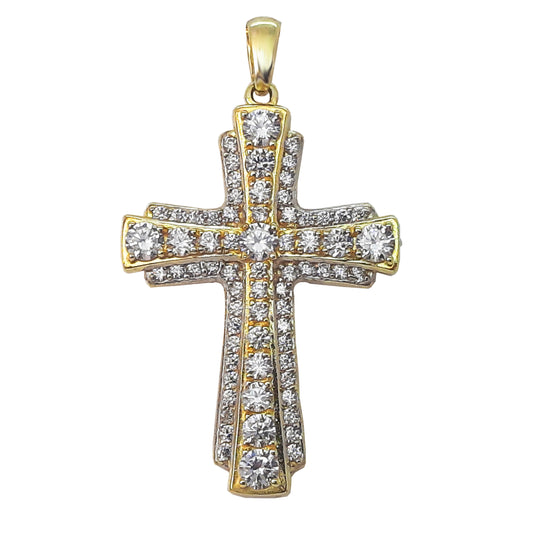 9ct 30mm Pavé CZ Cross