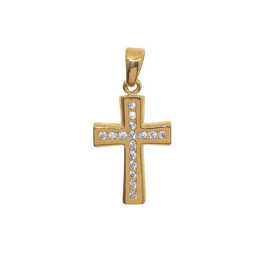 9ct 16mm Cross Channel CZ