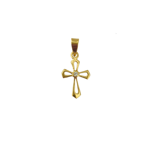 9ct 13mm Cross CZ