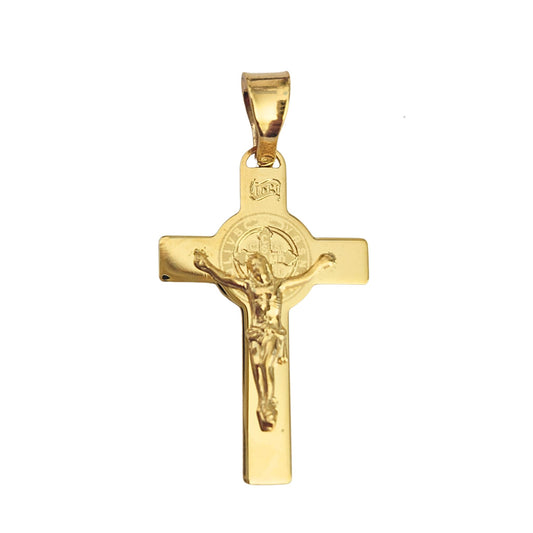 9ct 22mm Crucifix - St Benedict