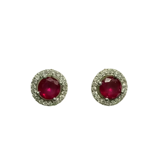 8mm Halo stud Red