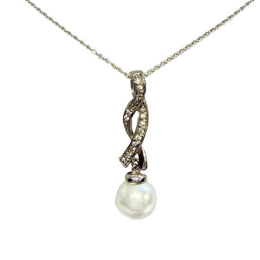 Pearl Drop From Cz Twist
