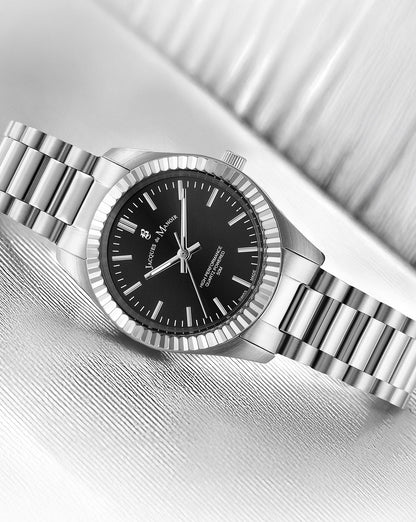 Inspiration Prime 31mm •  Three-hands Silver-tone Black dial • Stainless steel Swiss watch