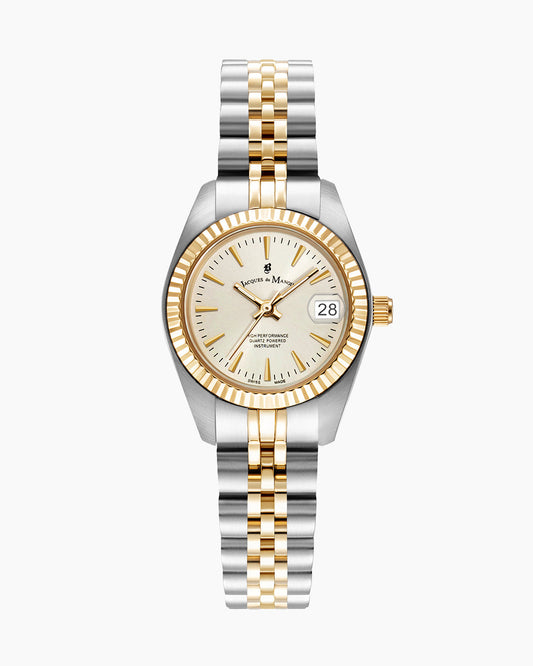 Inspiration Classic 26mm •  Three-hands Date Two-tone Gold dial • Stainless steel Swiss watch • JWL02102