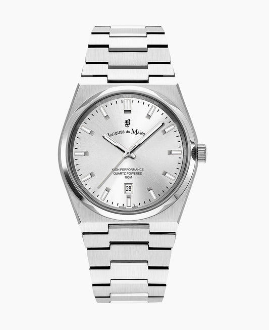 Horizon Gents 41mm •  Three-hands Date Silver-tone Silver dial • Stainless steel Swiss watch • JWG03501
