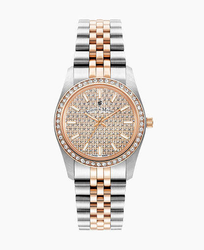 Inspiration Glamour 34mm •  Three-hands Date Two-tone Rosegold dial • Stainless steel Swiss watch