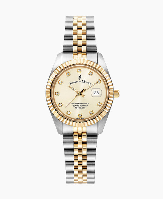 Inspiration Elegance 31mm •  Three-hands Two-tone Gold dial • Stainless steel Swiss watch • JWL01201