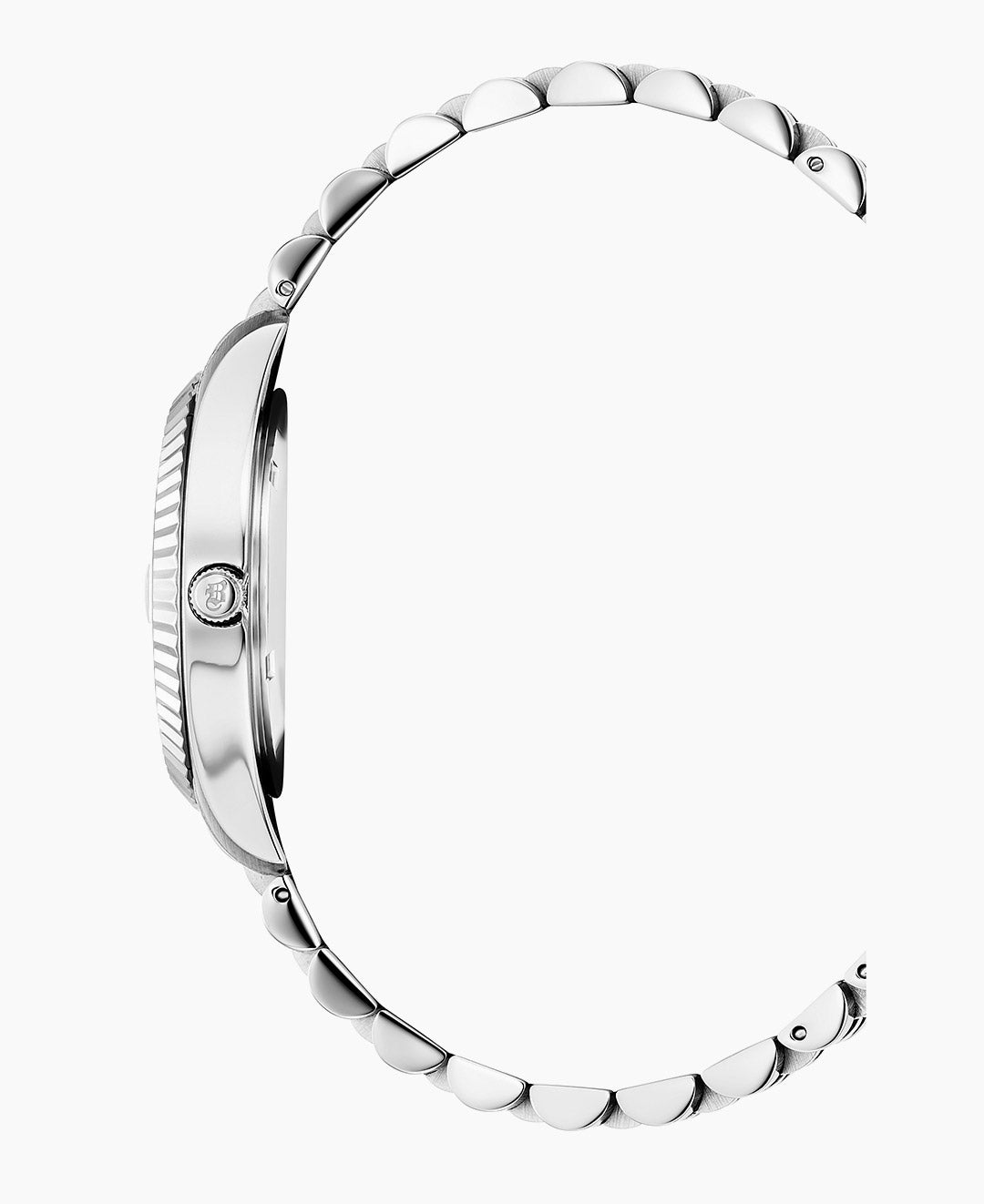 Inspiration Roman 34mm •  Three-hands Date Silver-tone White dial • Stainless steel Swiss watch