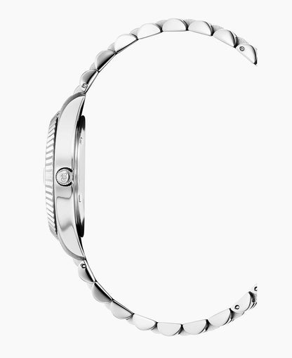 Inspiration Roman 34mm •  Three-hands Date Silver-tone White dial • Stainless steel Swiss watch