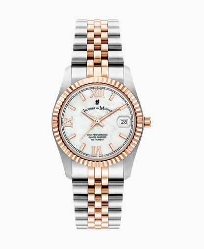 Inspiration Roman 34mm •  Three-hands Date Two-tone White dial • Stainless steel Swiss watch