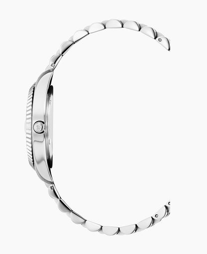 Inspiration Passion 34mm •  Three-hands Date Silver-tone Rosegold dial • Stainless steel Swiss watch