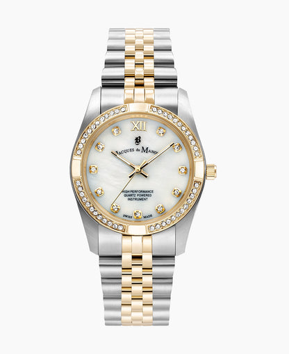 Inspiration Elegance Prestige 34mm •  Three-hands Two-tone White dial • Stainless steel Swiss watch