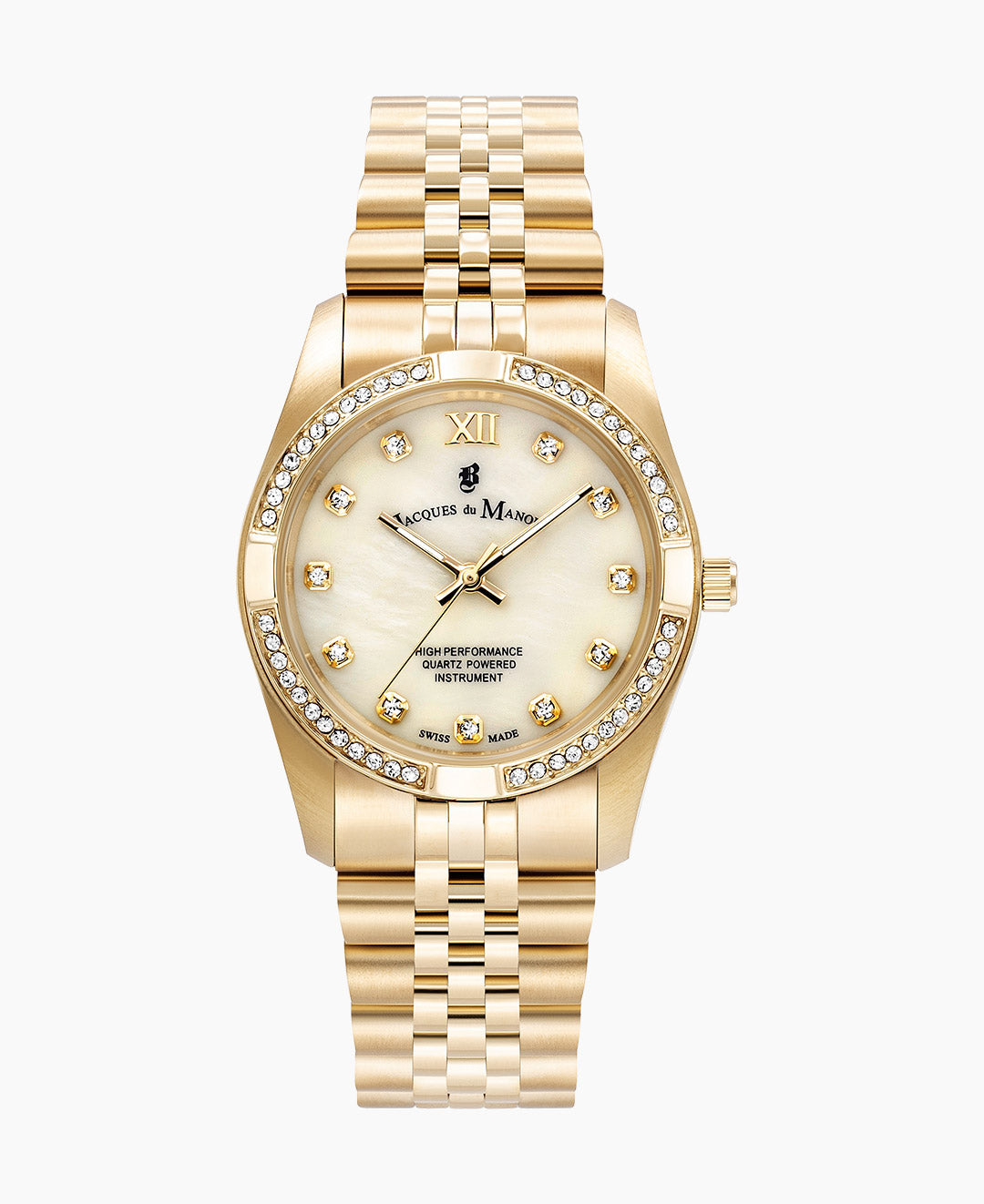 Inspiration Elegance Prestige 34mm •  Three-hands Gold-tone Gold dial • Stainless steel Swiss watch