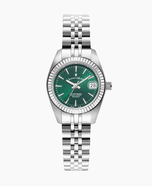 Inspiration Classic 26mm •  Three-hands Date Silver-tone Green dial • Stainless steel Swiss watch • JWL02103