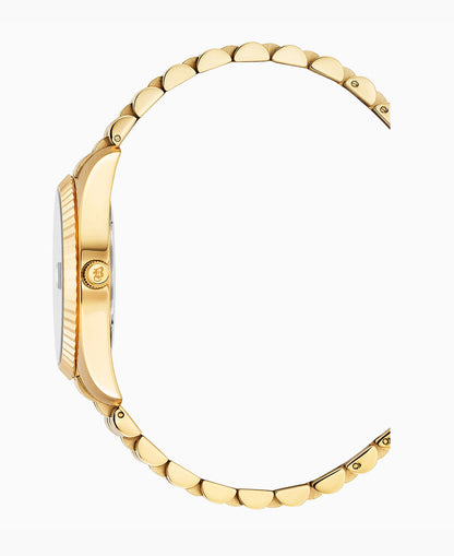 Inspiration Rainbow 36mm •  Three-hands Date Gold-tone Pink dial • Stainless steel Swiss watch